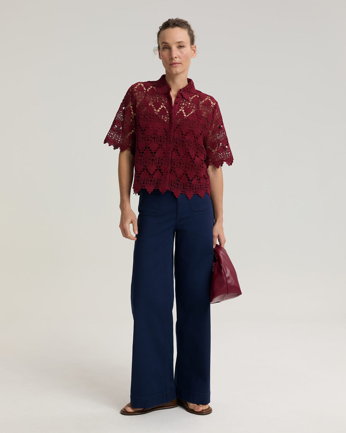 Ariana Lace Cropped Shirt