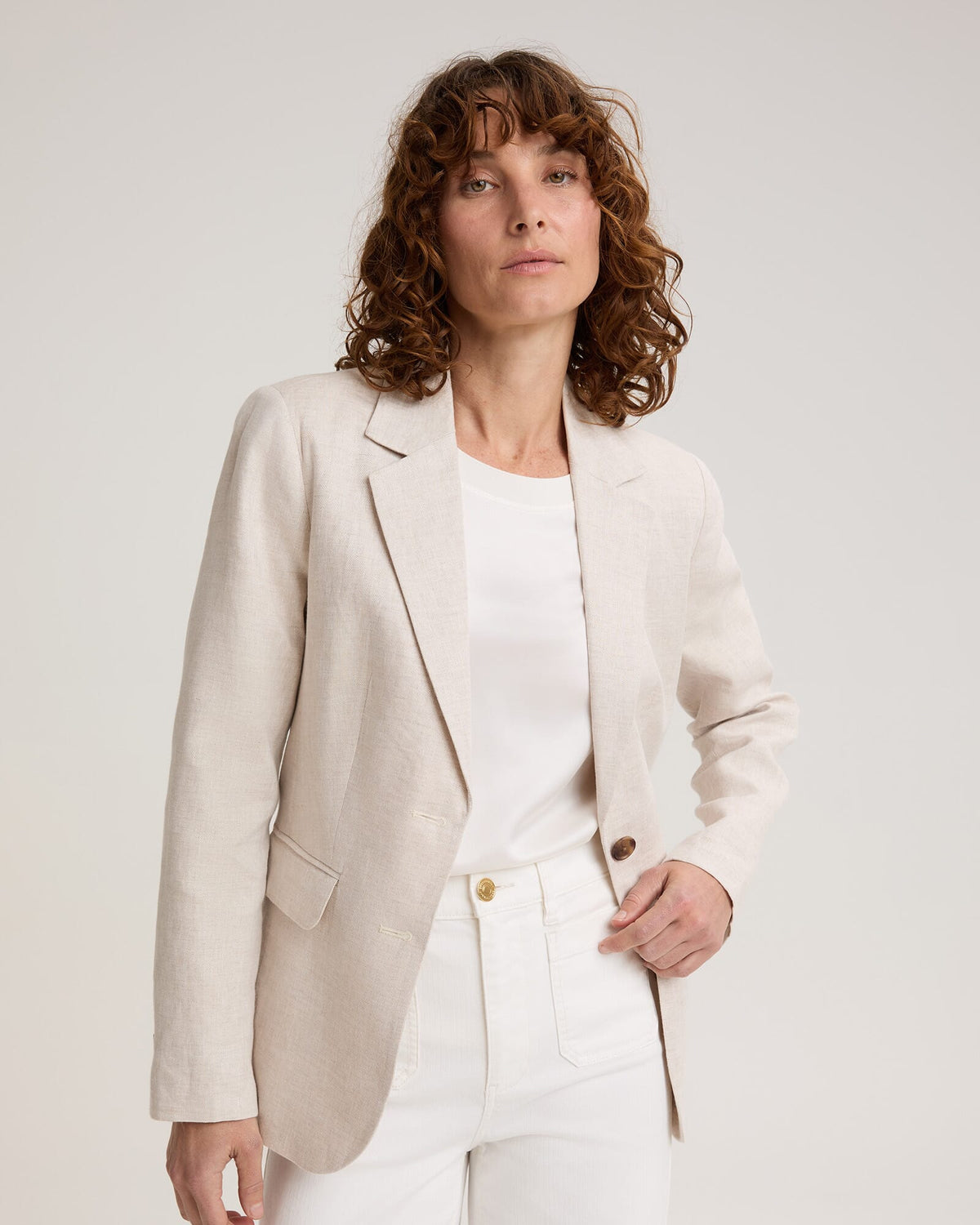 Freya Short Linen Blazer