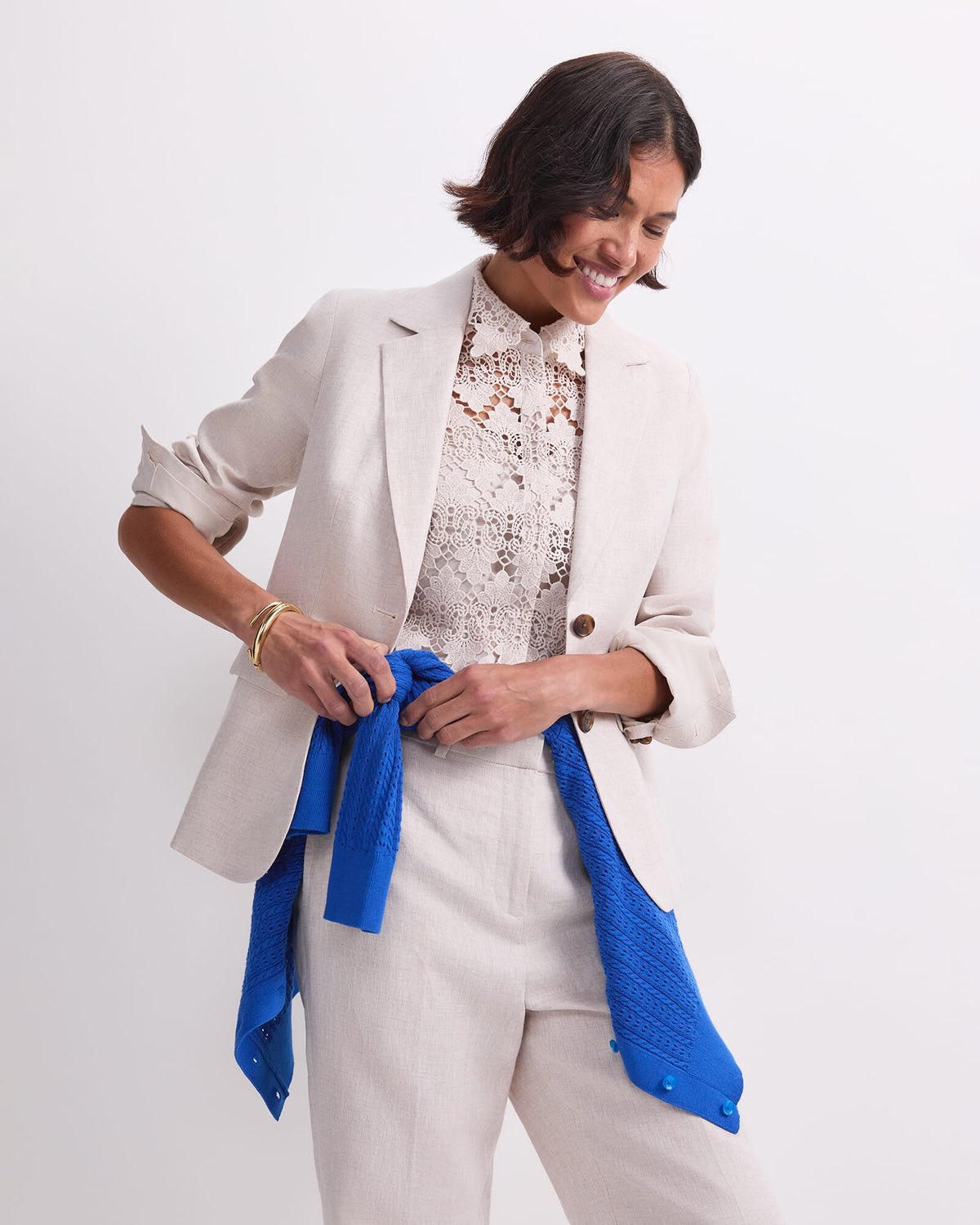 Freya Short Linen Blazer