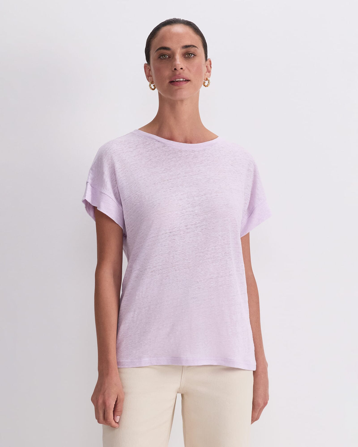 Tonia Crew Neck Linen Tee