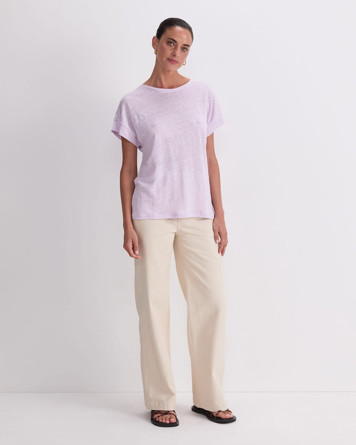 Tonia Crew Neck Linen Tee