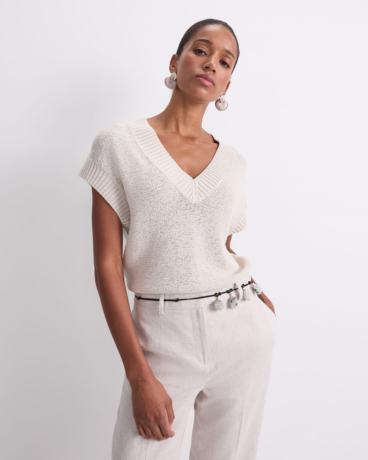 Josie Tape Yarn V-Neck Tank
