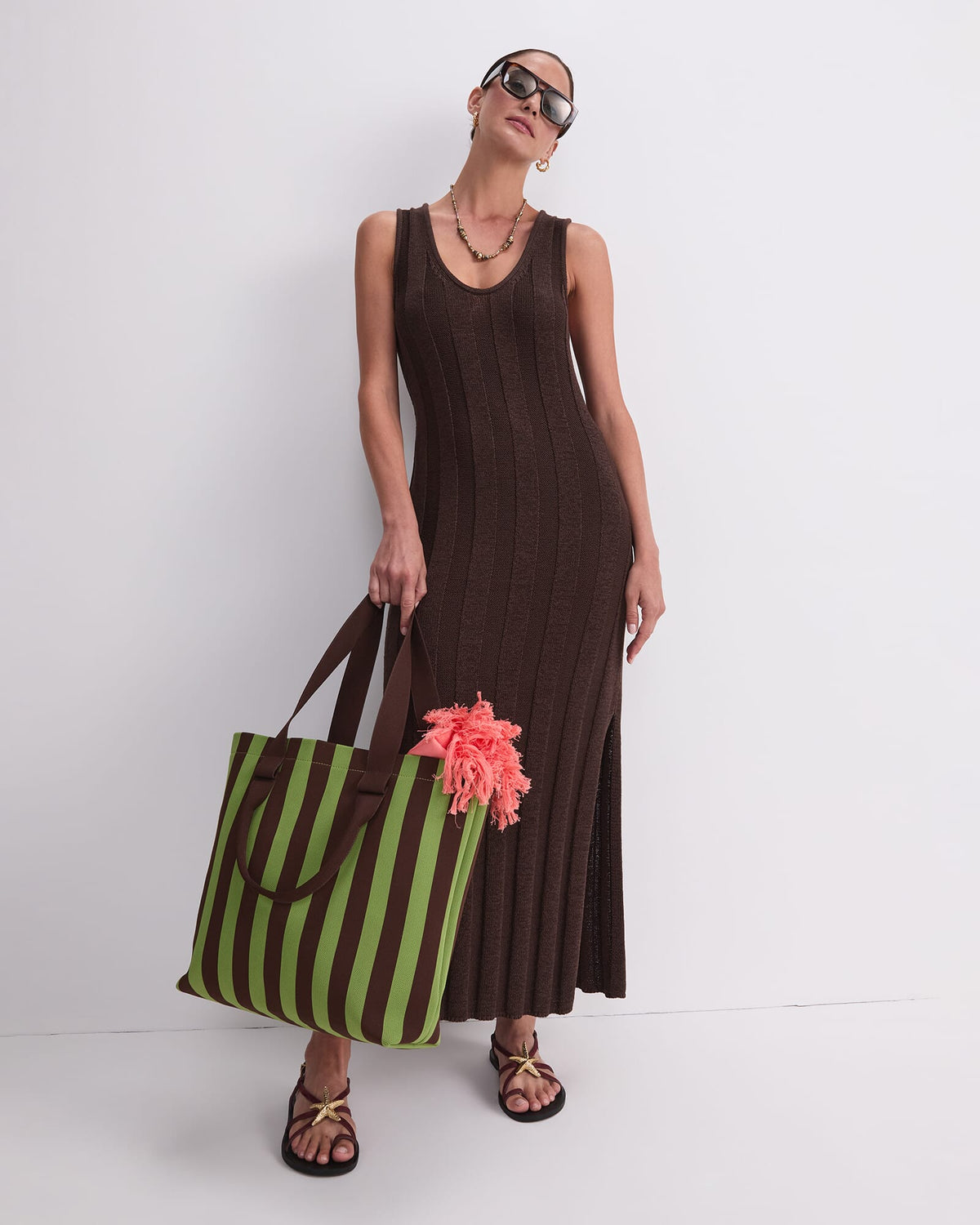 Josie Tape Yarn Knit Maxi Dress
