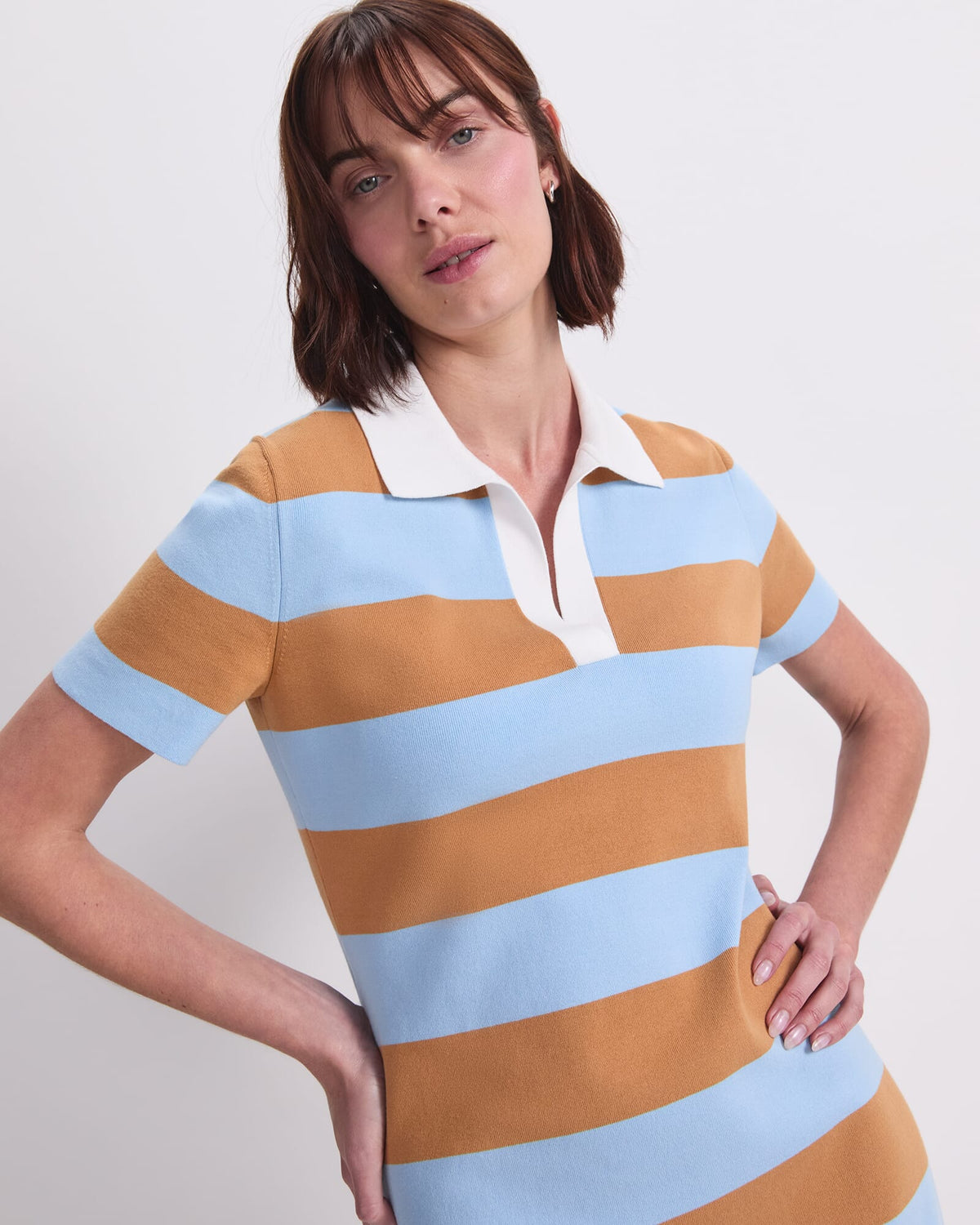 Knit Polo Mini Dress