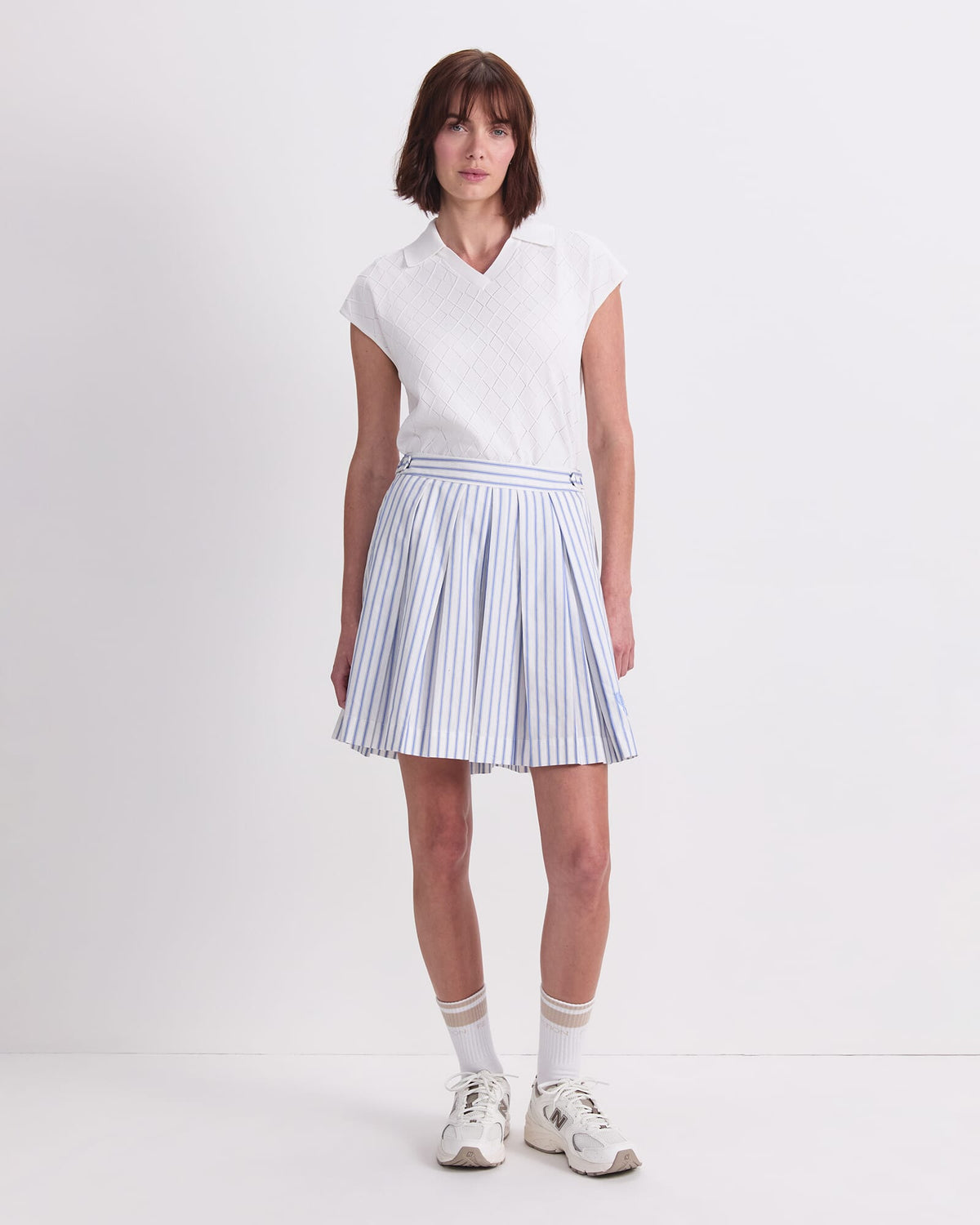 Logo Stripe Tennis Skirt
