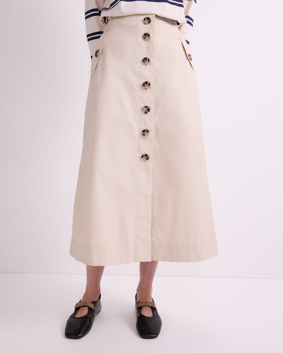 Audrey Button Through Skirt