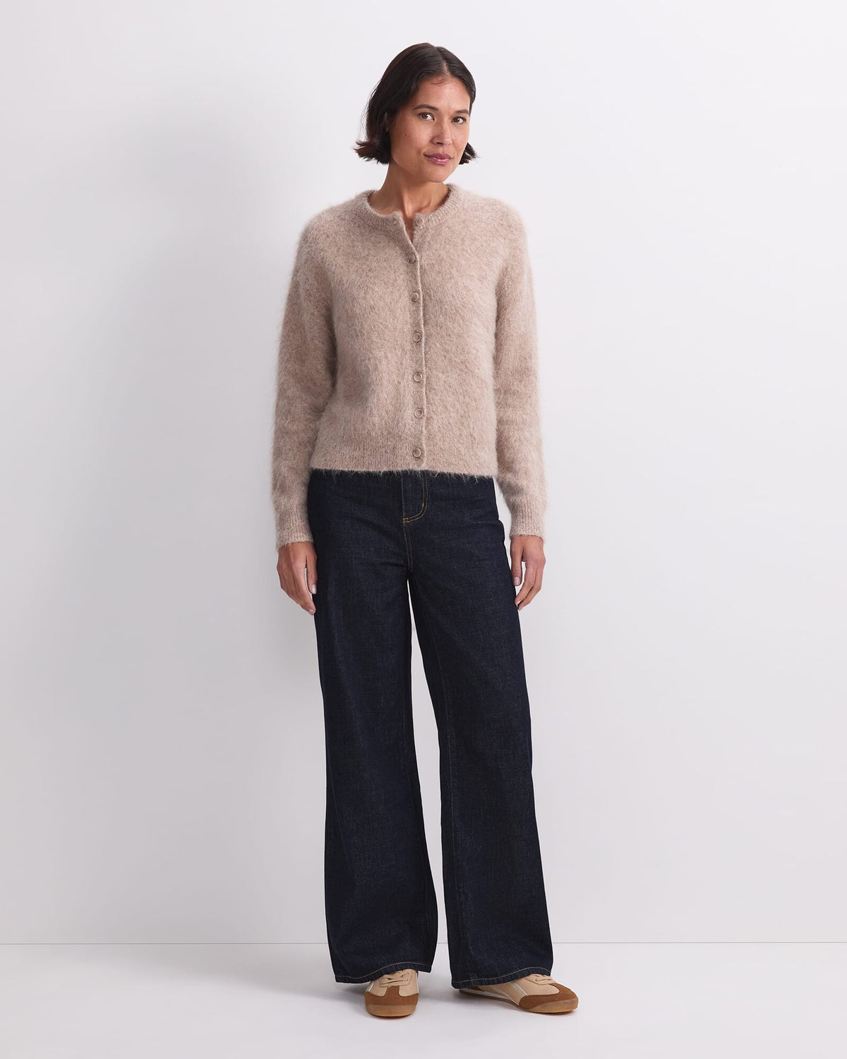 Alpaca Blend Cropped Cardigan