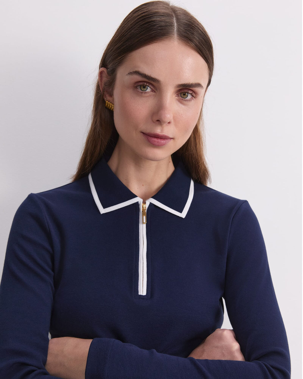 Lucy Cotton Quarter Zip Top