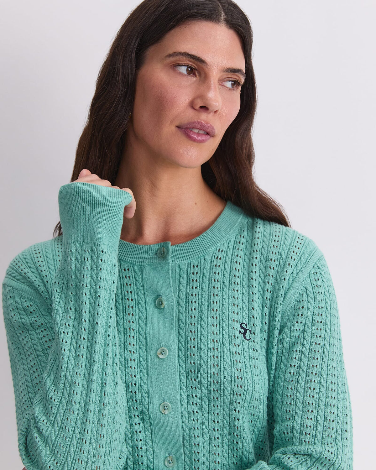 Elka Cable Pointelle Cardigan