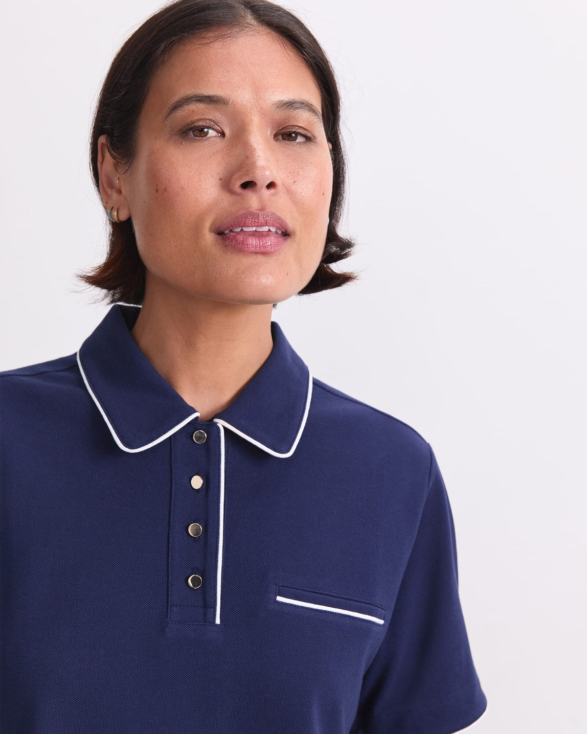 Tara Tipped Pique Polo