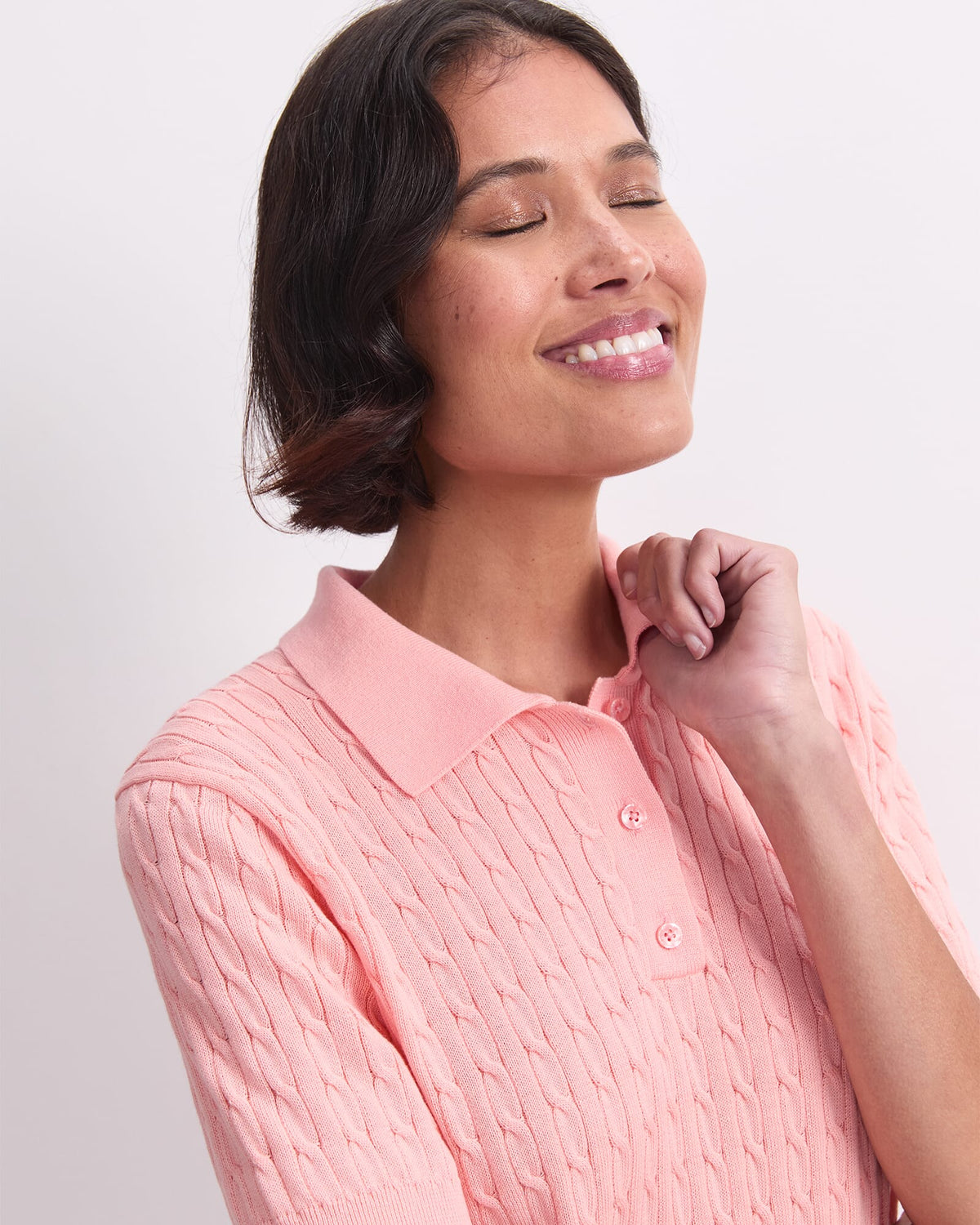 Chiffon Cotton Cable Polo