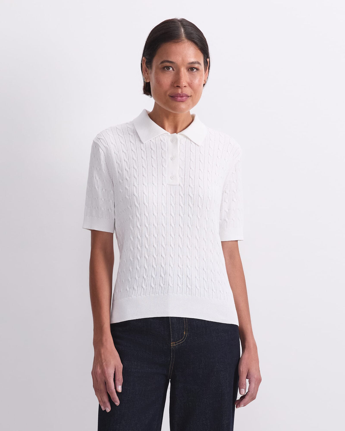 Chiffon Cotton Cable Polo