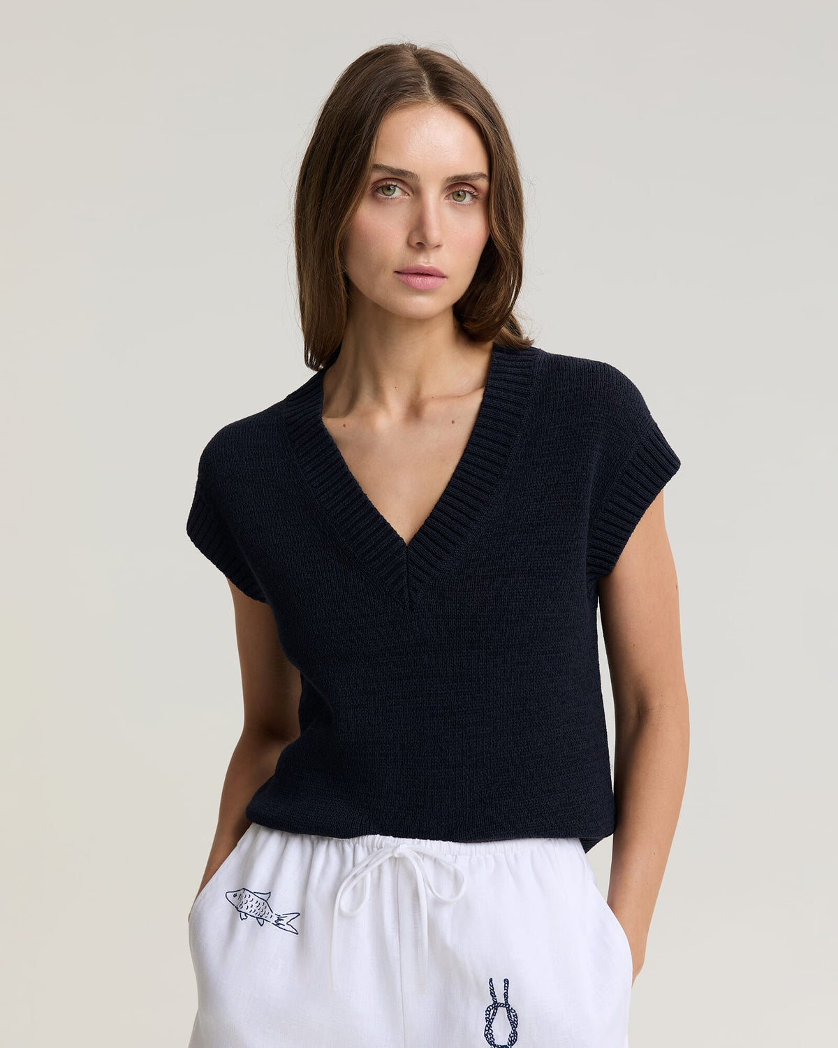 Josie Tape Yarn V-Neck Tank
