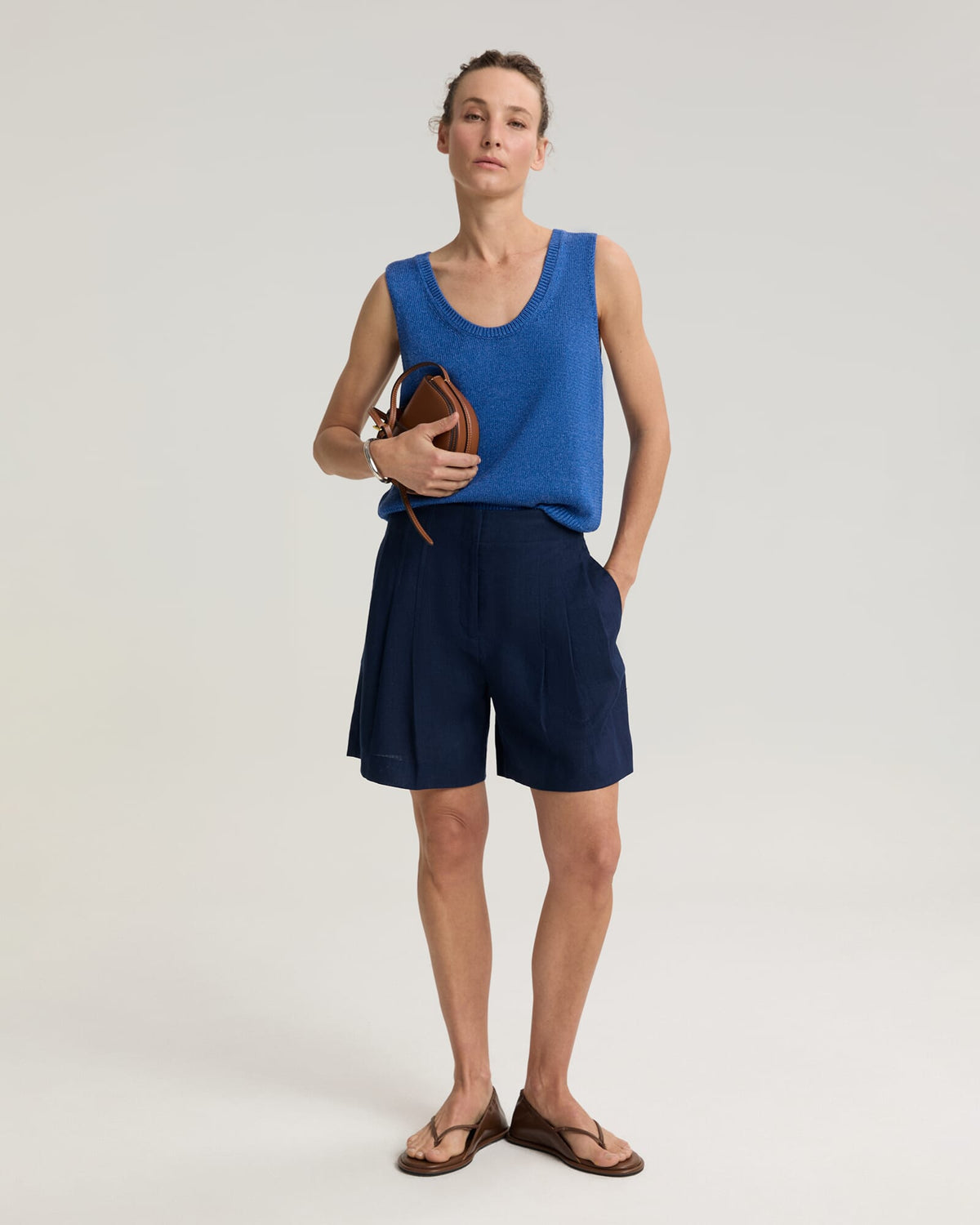 Ivy Linen Pleat Short
