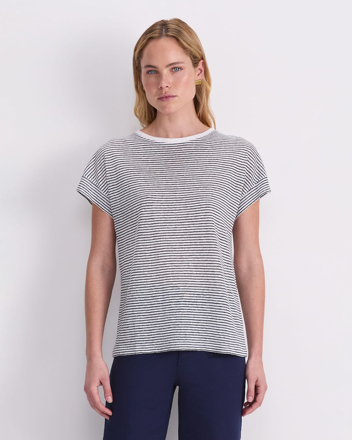 Tonia Crew Neck Linen Tee