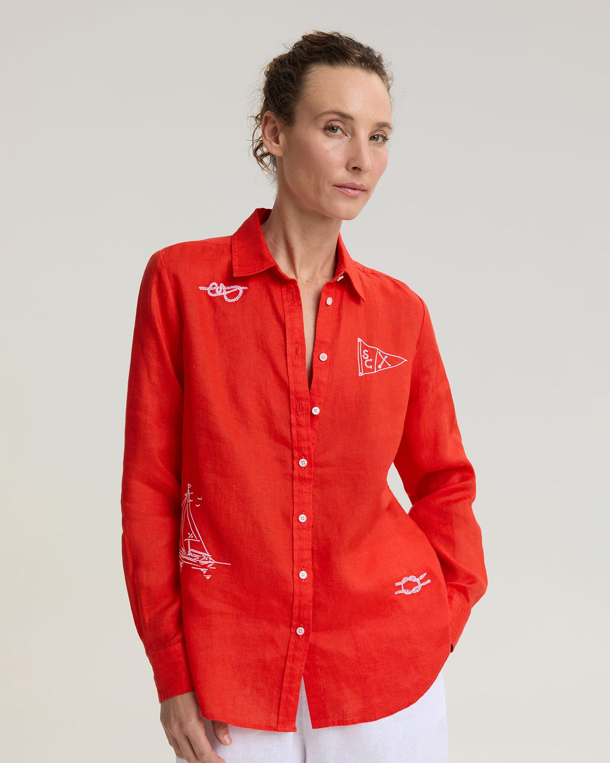 Dahlia Embroidered Linen Shirt