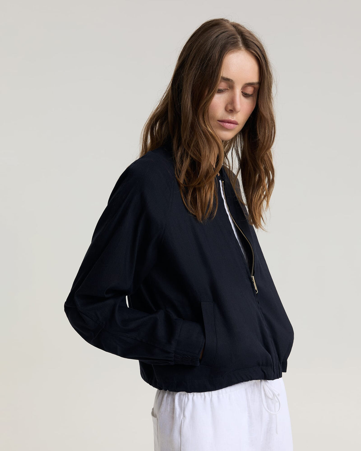 Rosa Linen Bomber Jacket