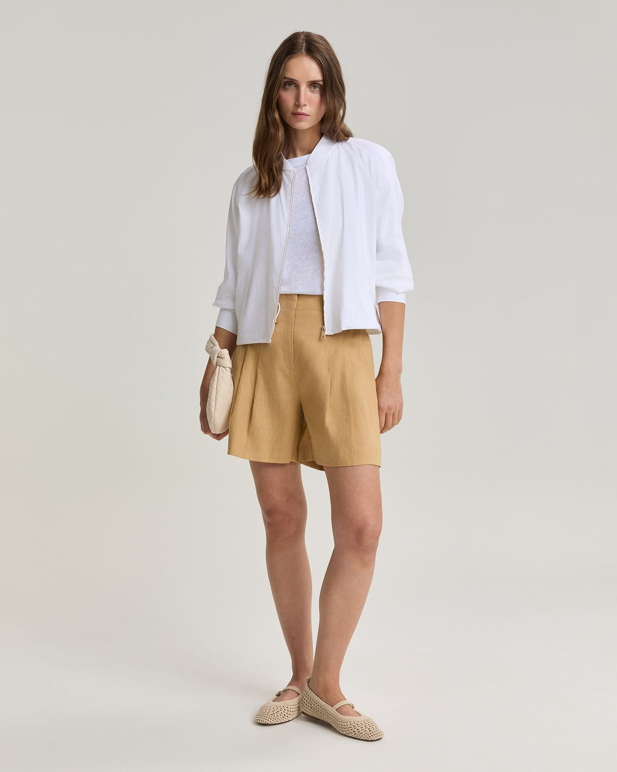 Rosa Linen Bomber Jacket