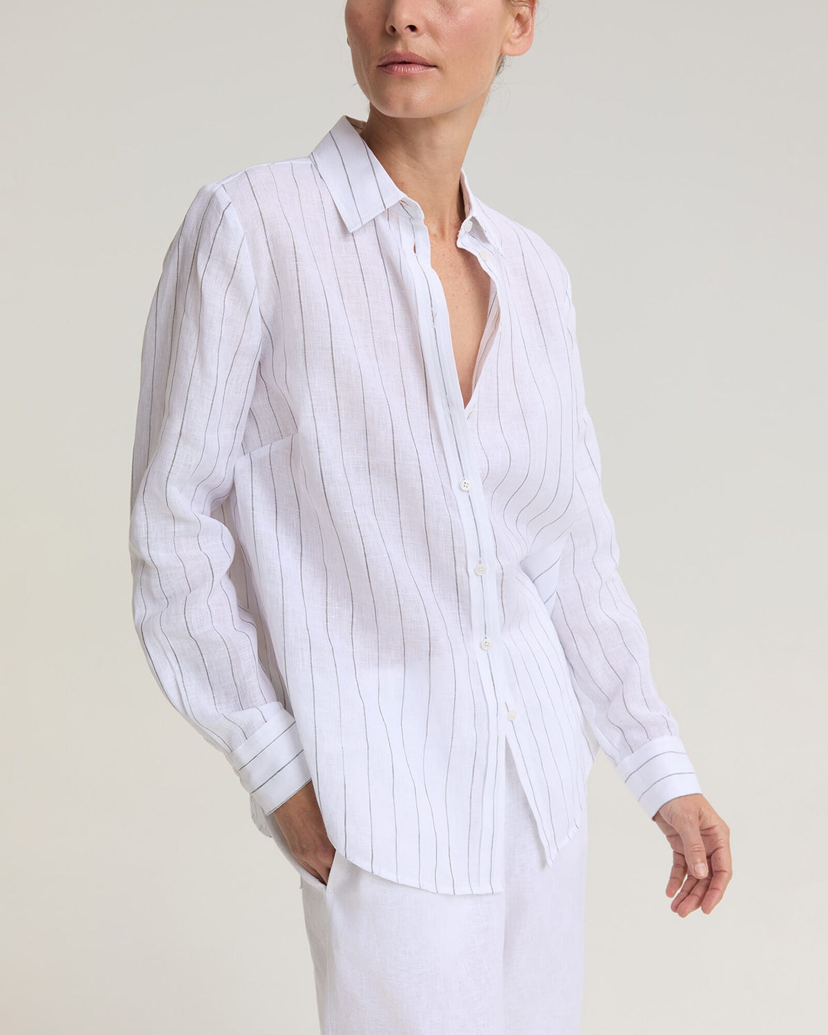 Dahlia Stripe Linen Shirt