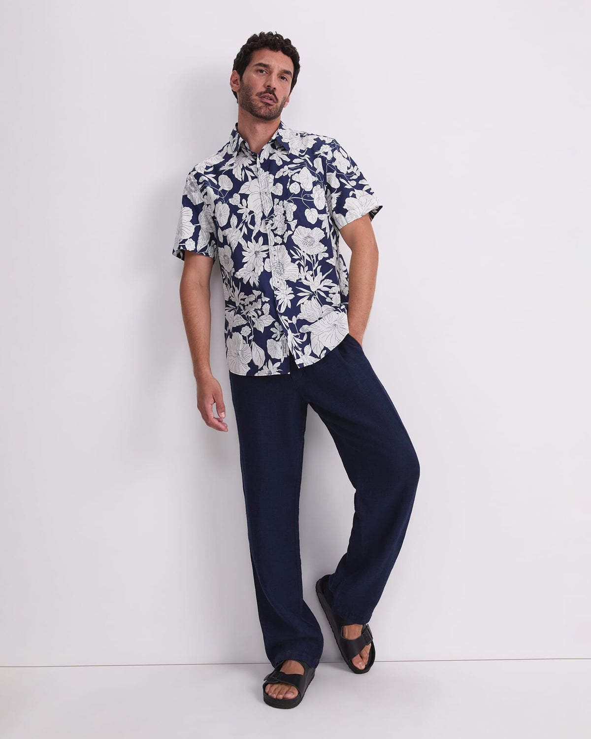Caffery Yarn-Dyed Linen Pant