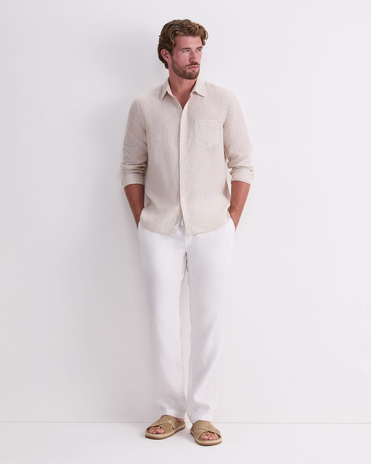 Caffery Yarn-Dyed Linen Pant