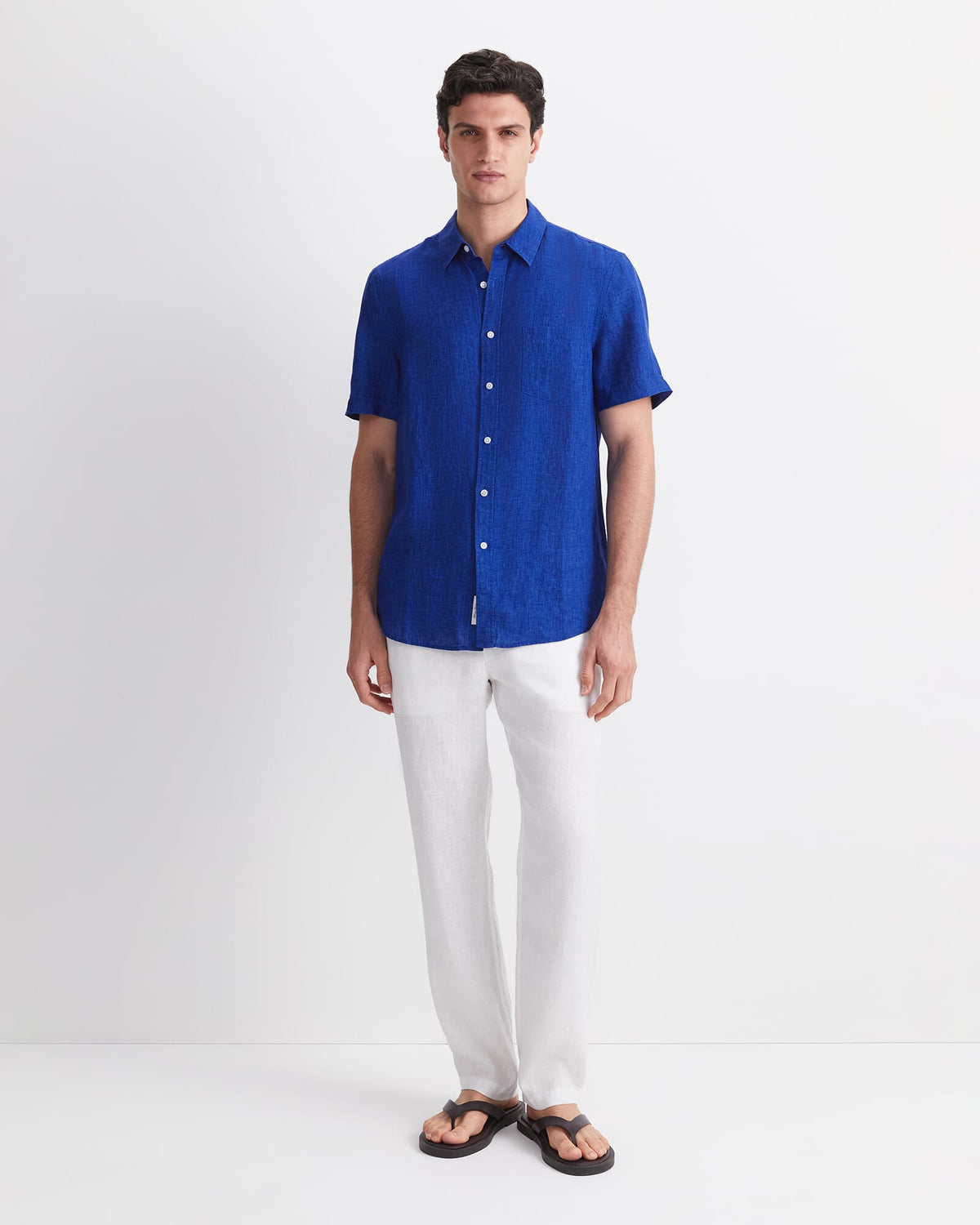 Short Sleeve Delave Linen Shirt