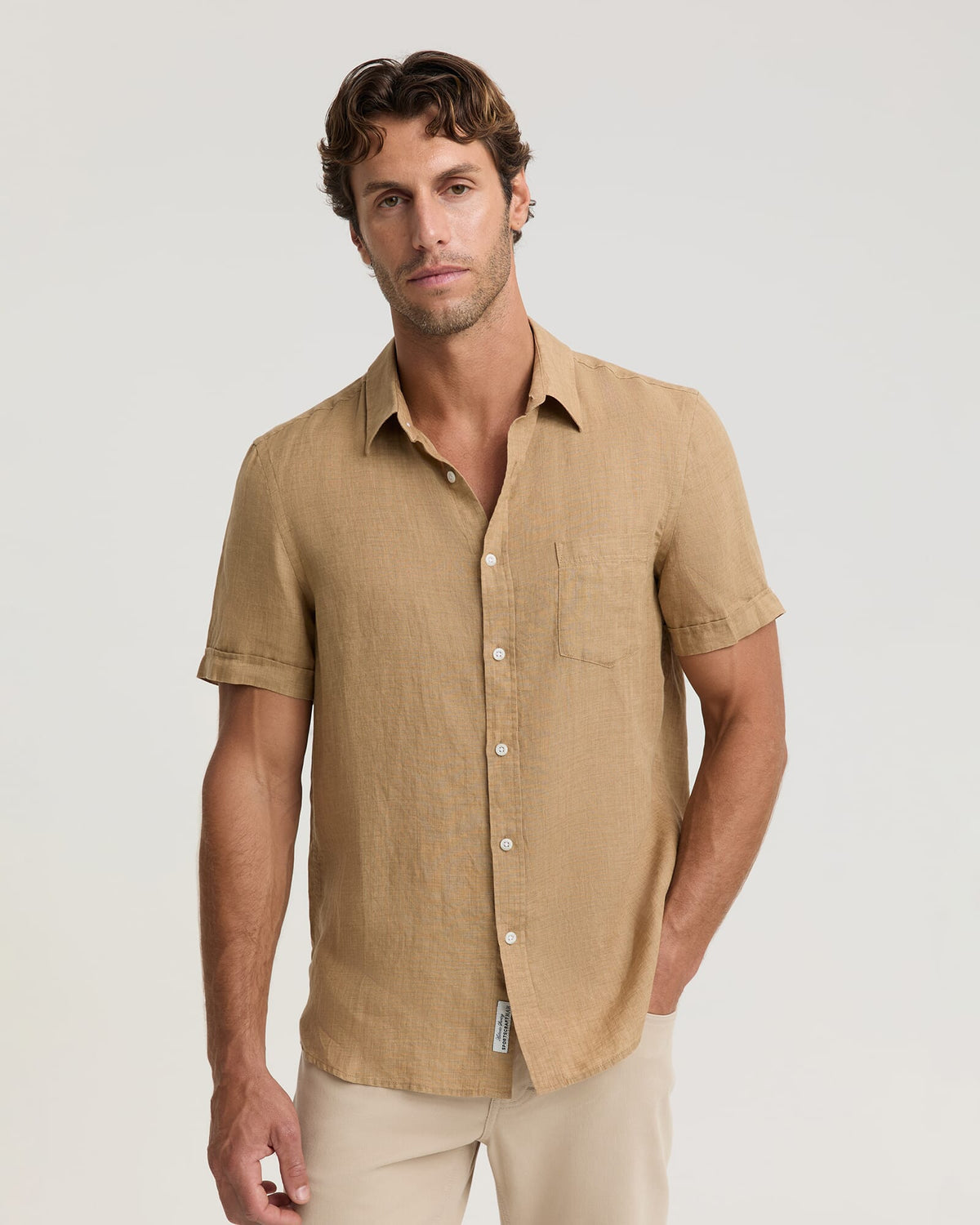 Short Sleeve Delave Linen Shirt