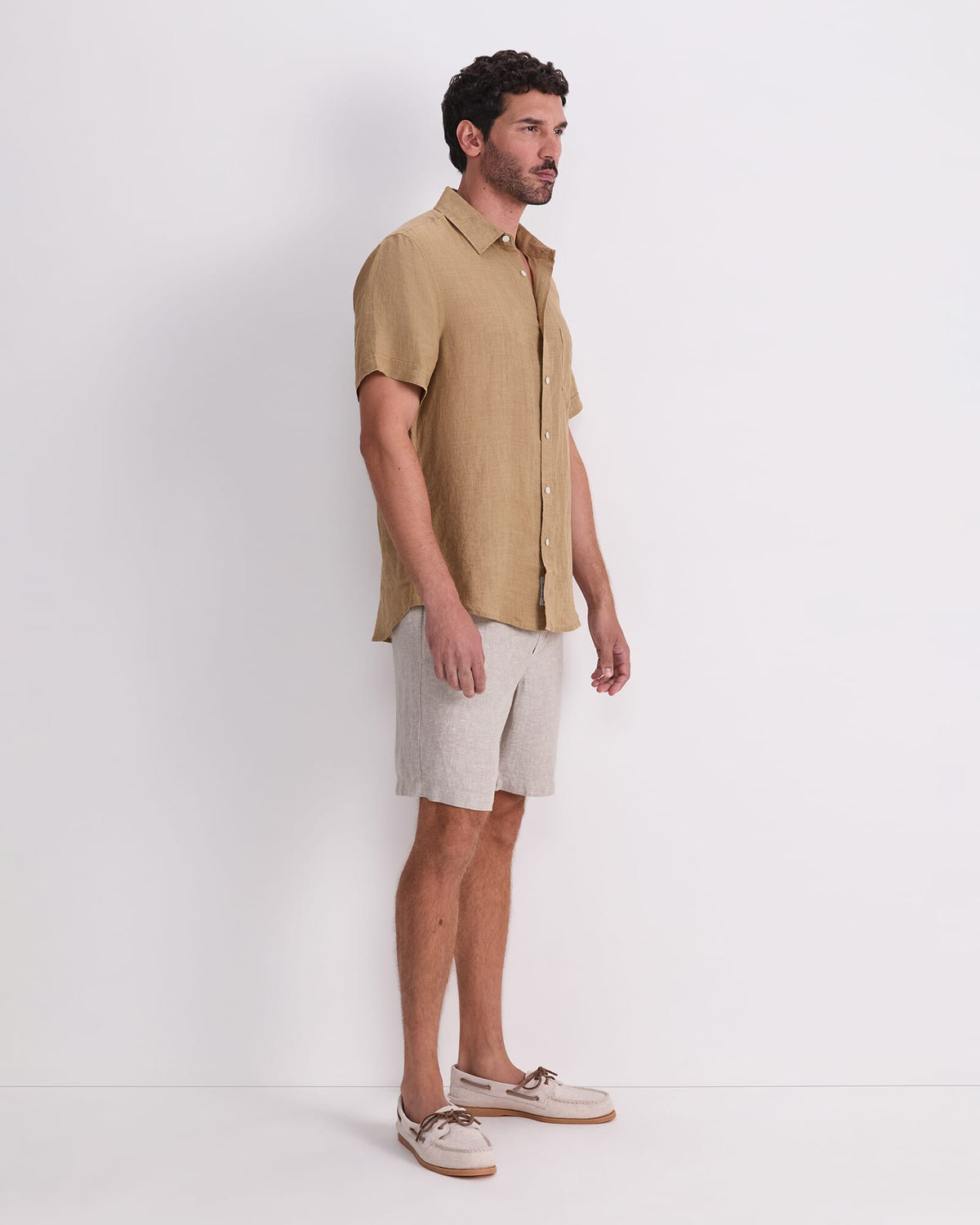 Short Sleeve Delave Linen Shirt