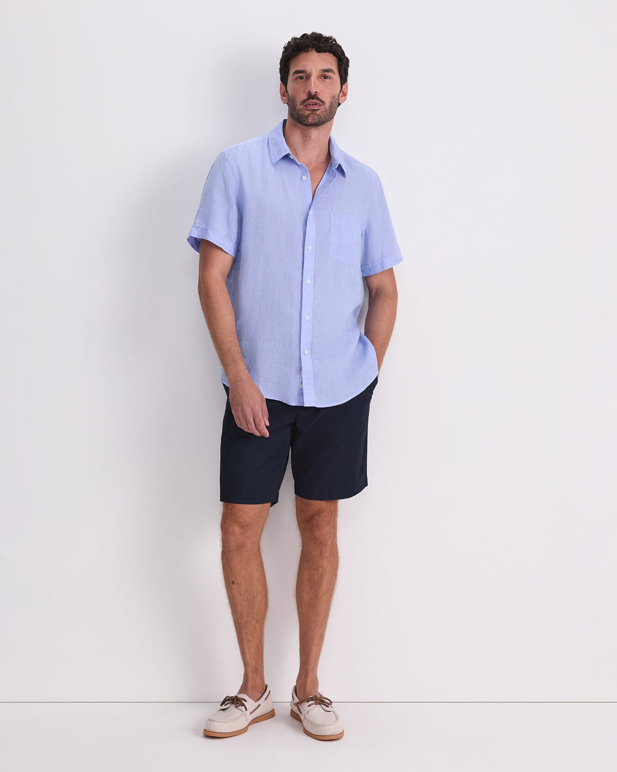 Short Sleeve Delave Linen Shirt