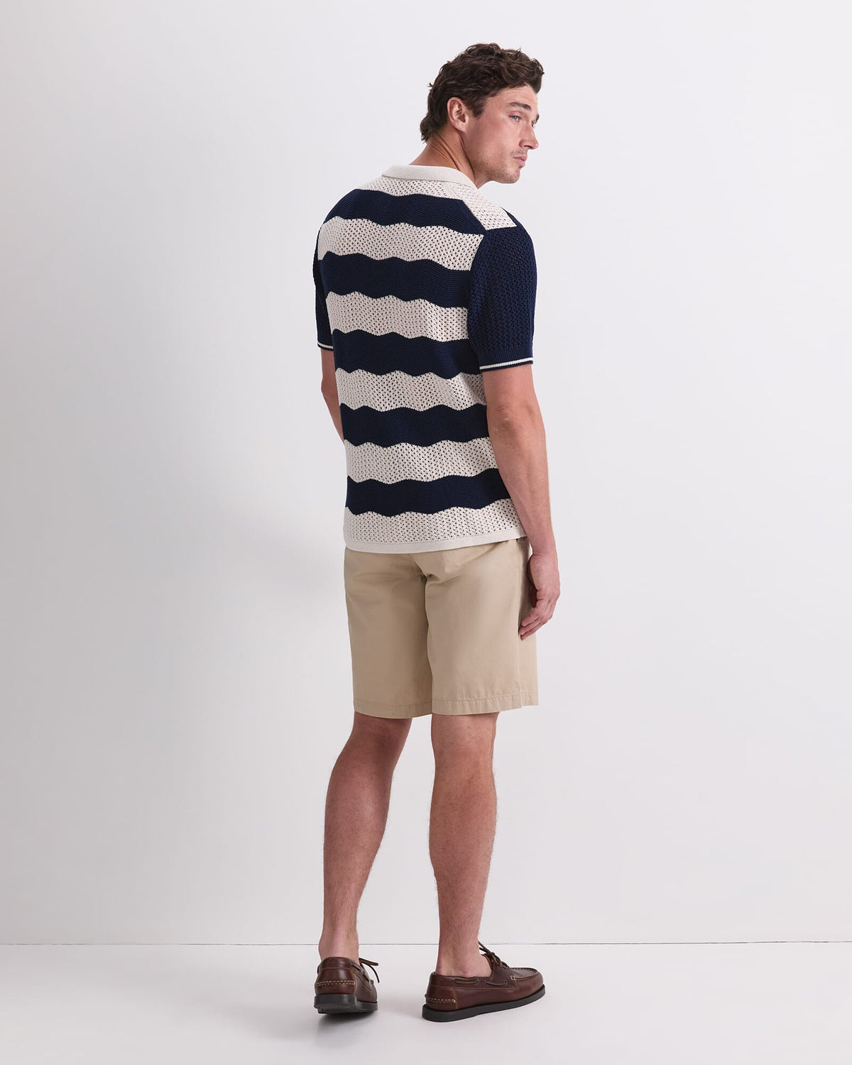 Wave Stripe Knit Polo
