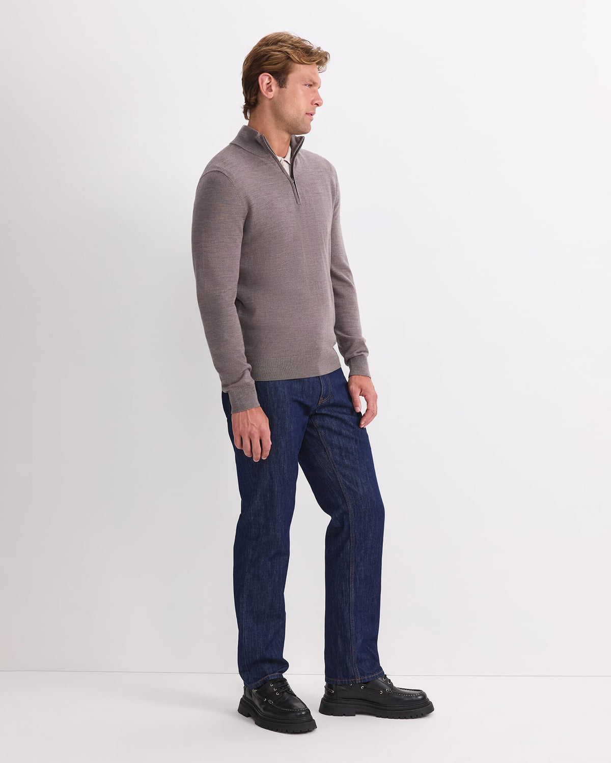 Merino Quarter Zip Knit
