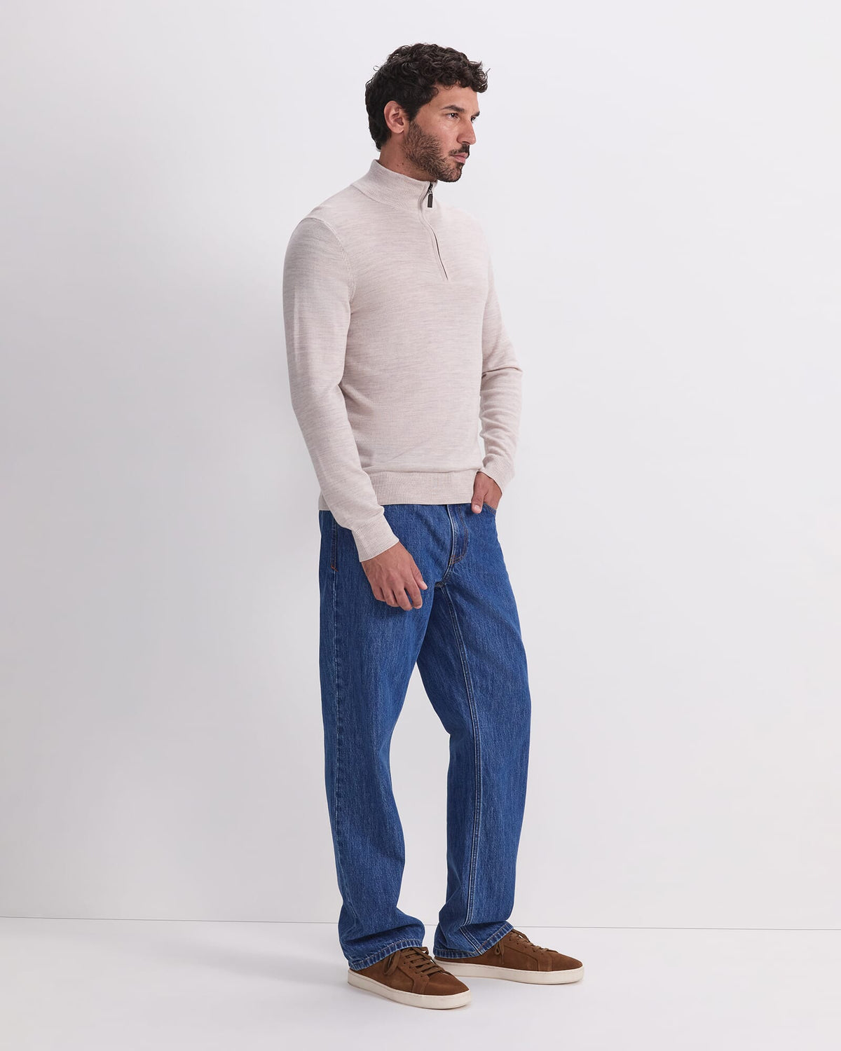 Merino Quarter Zip Knit
