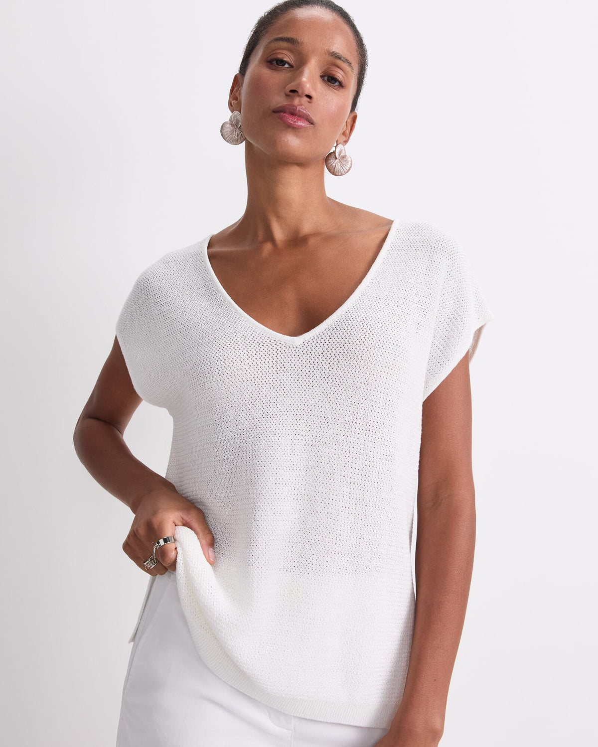Luisa V-Neck Knit Top
