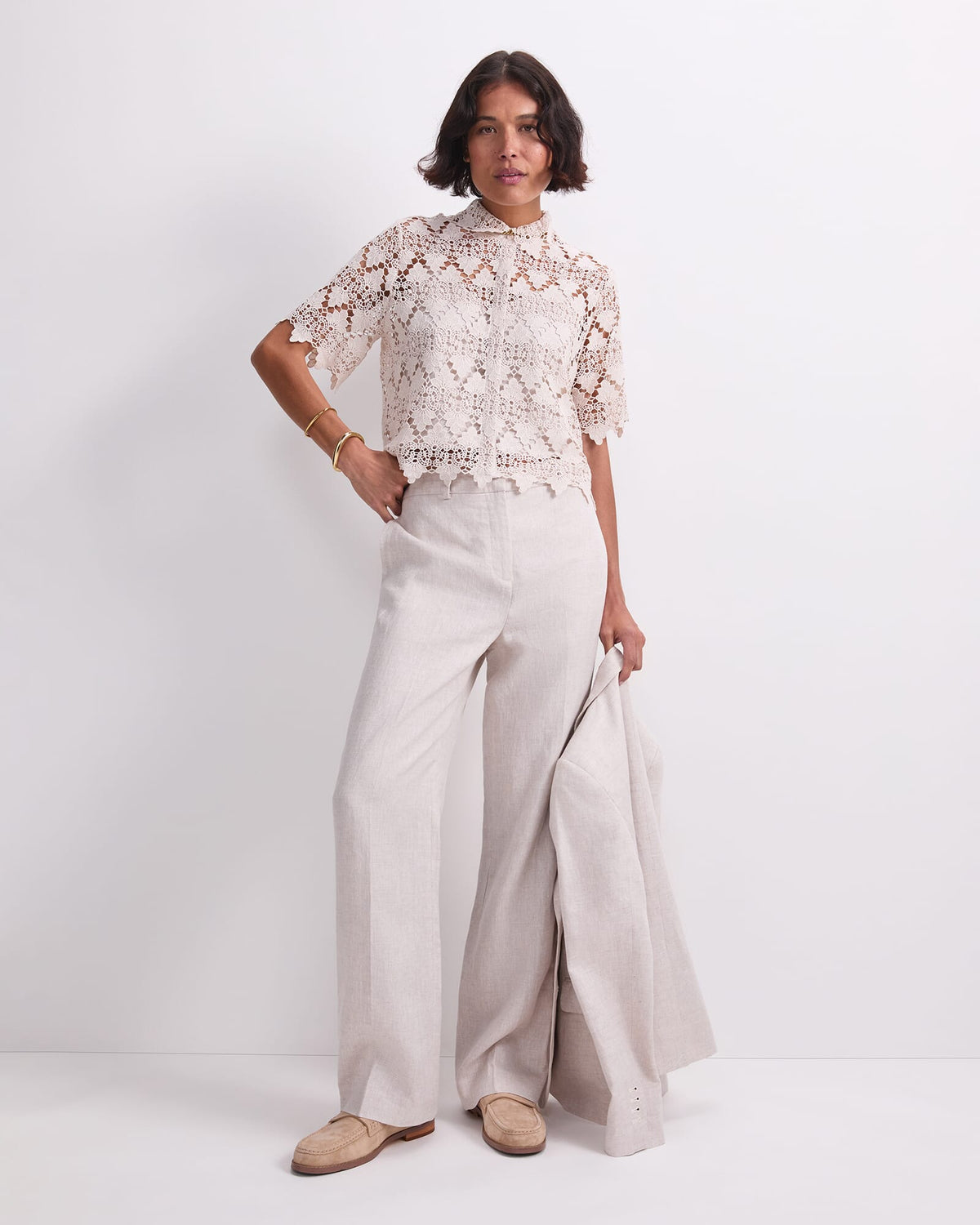 Ariana Lace Cropped Shirt