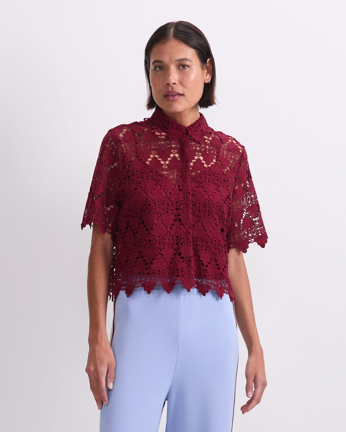 Ariana Lace Cropped Shirt