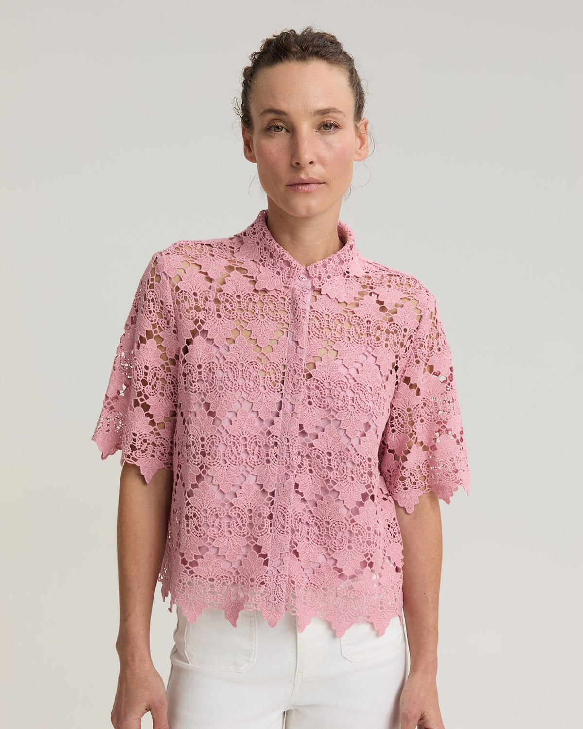 Ariana Lace Cropped Shirt