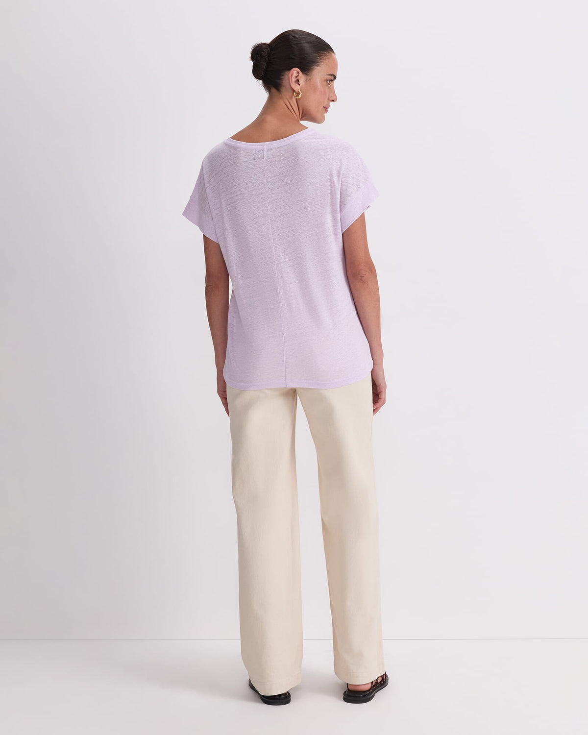 Tonia Crew Neck Linen Tee