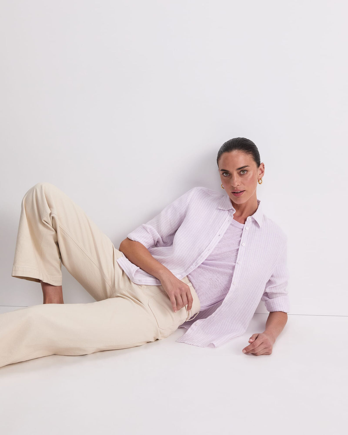 Tonia Crew Neck Linen Tee