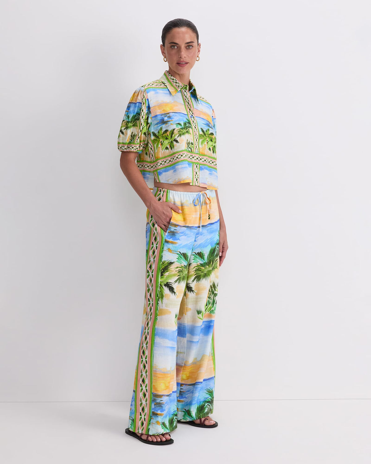 Sunset Palm Blouse