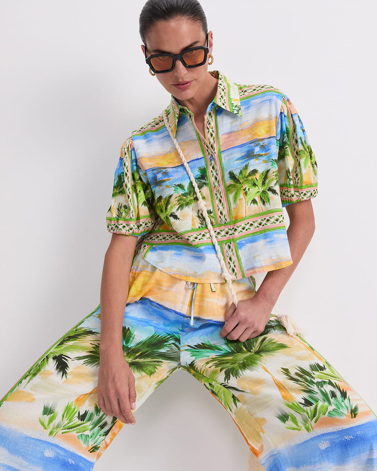 Sunset Palm Blouse