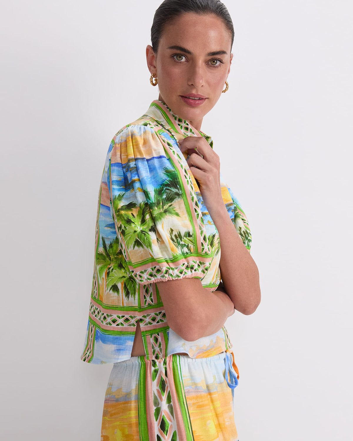 Sunset Palm Blouse