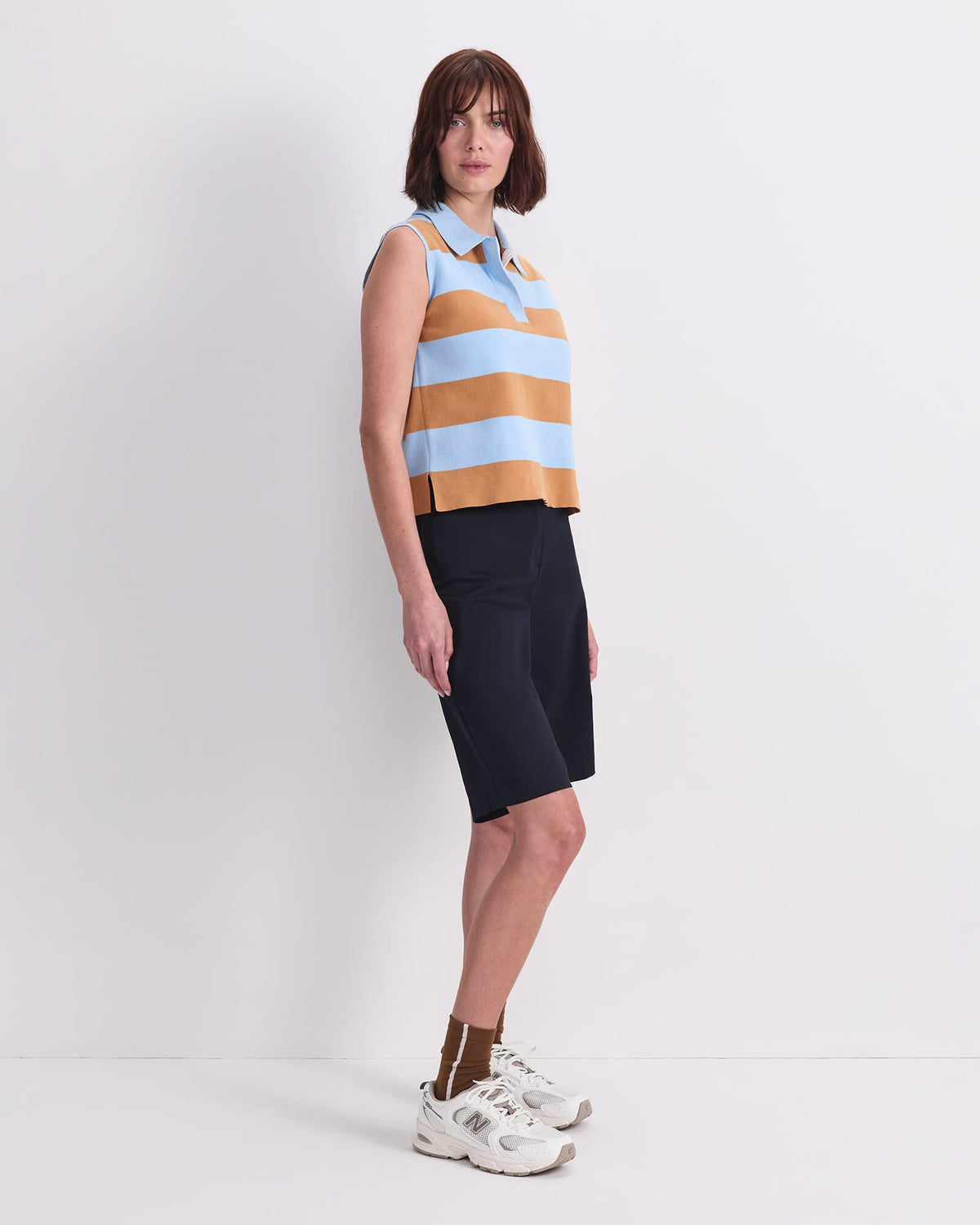 Knit Sleeveless Polo Tank