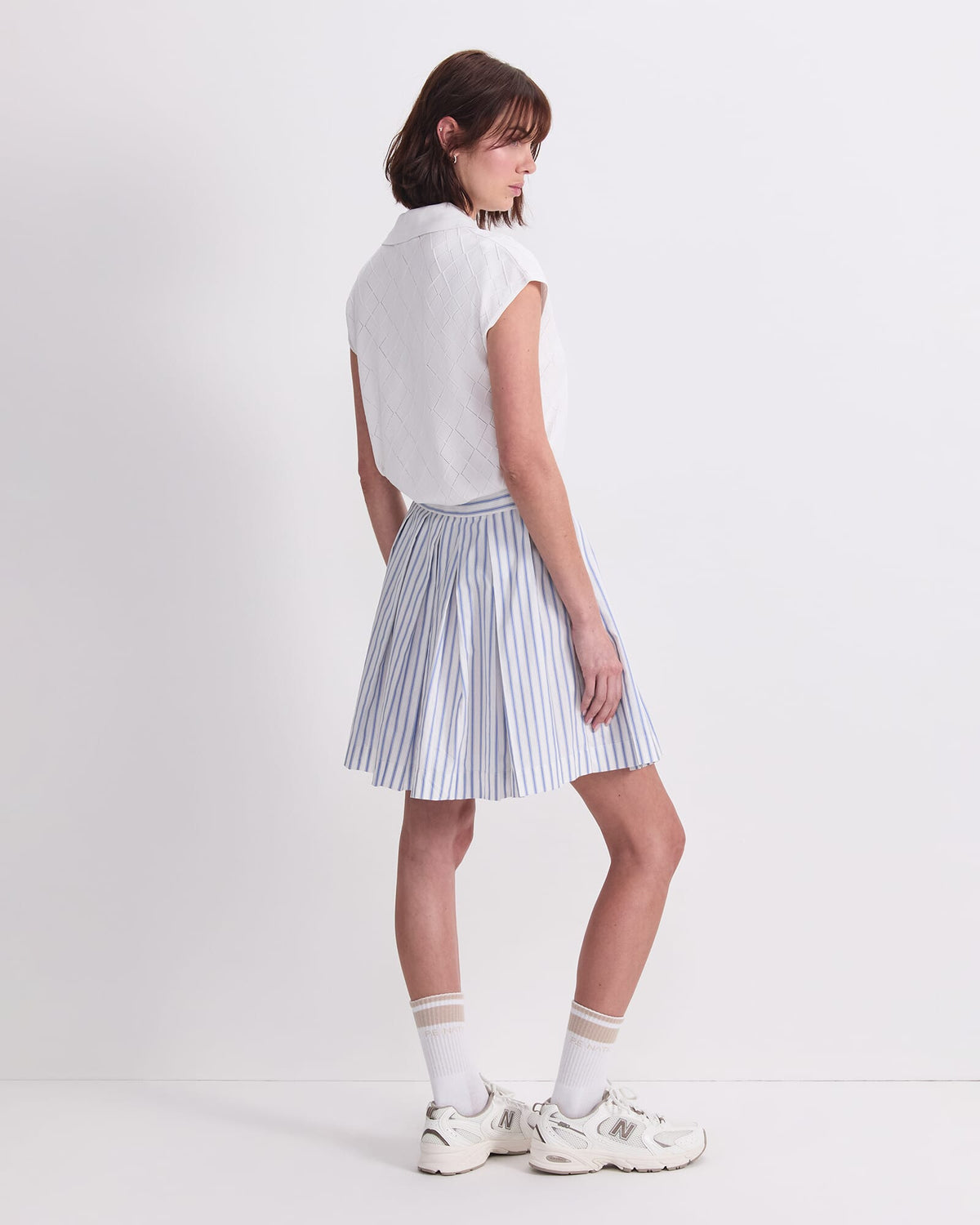 Logo Stripe Tennis Skirt