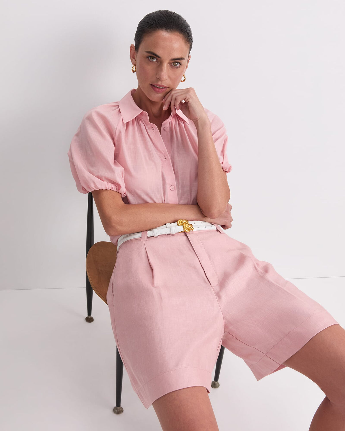 Jamie Linen Pleat Short