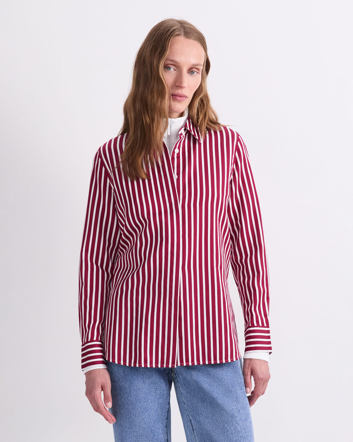Hannah Stripe Cotton Silk Shirt