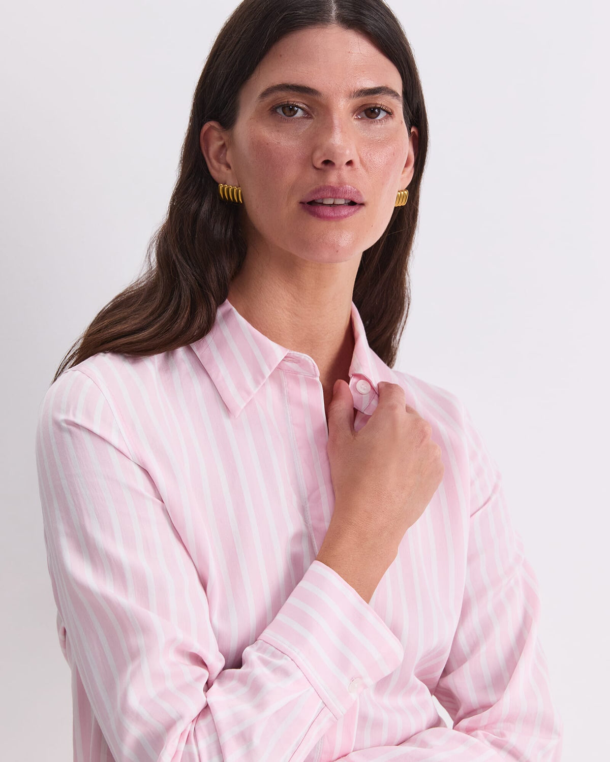 Hannah Stripe Cotton Silk Shirt