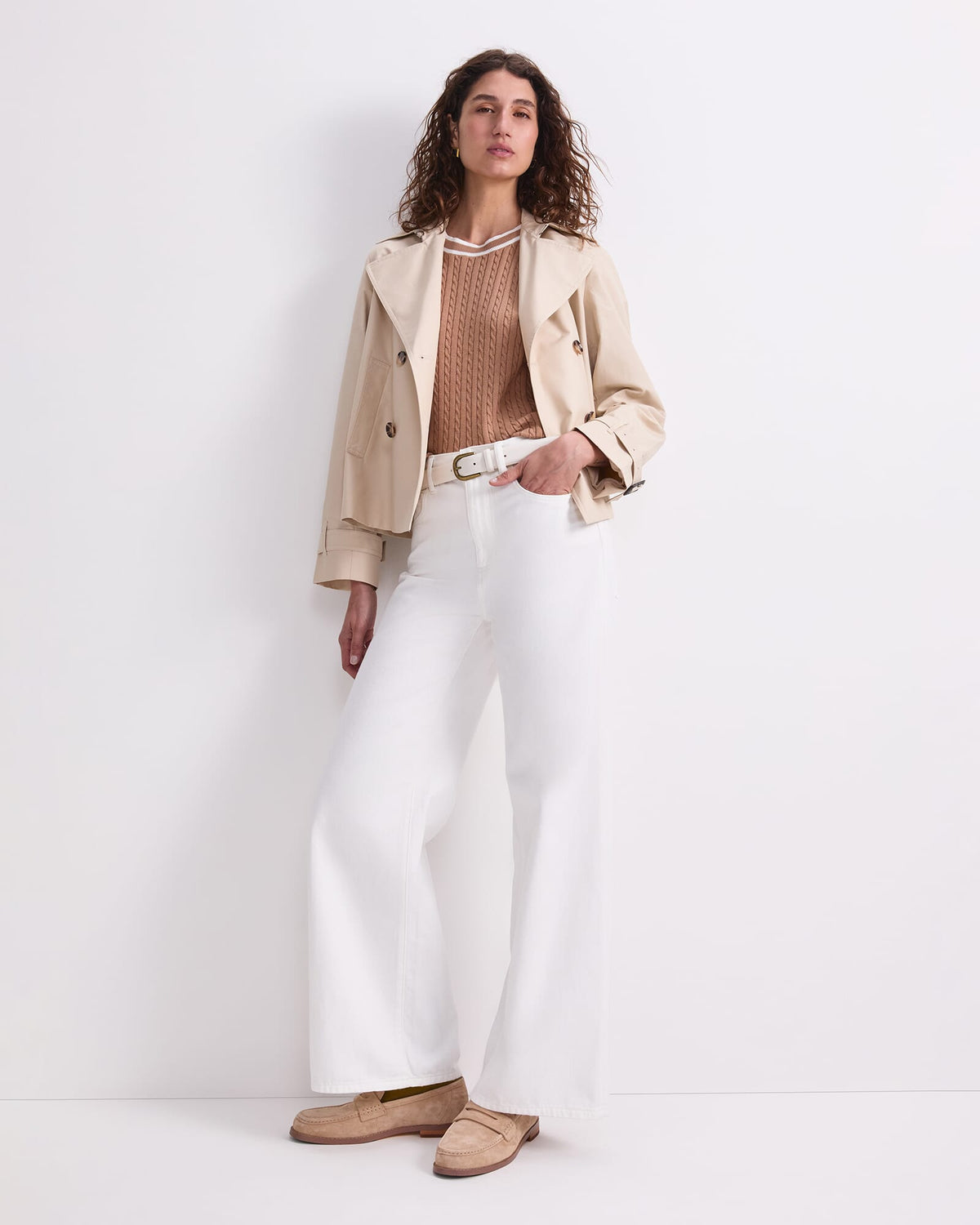 Course Putty Audrey Crop Trench - Putty | Sportscraft