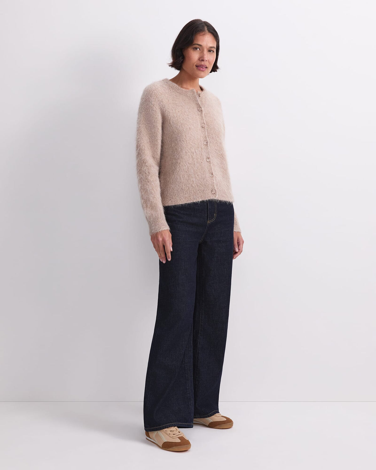 Alpaca Blend Cropped Cardigan