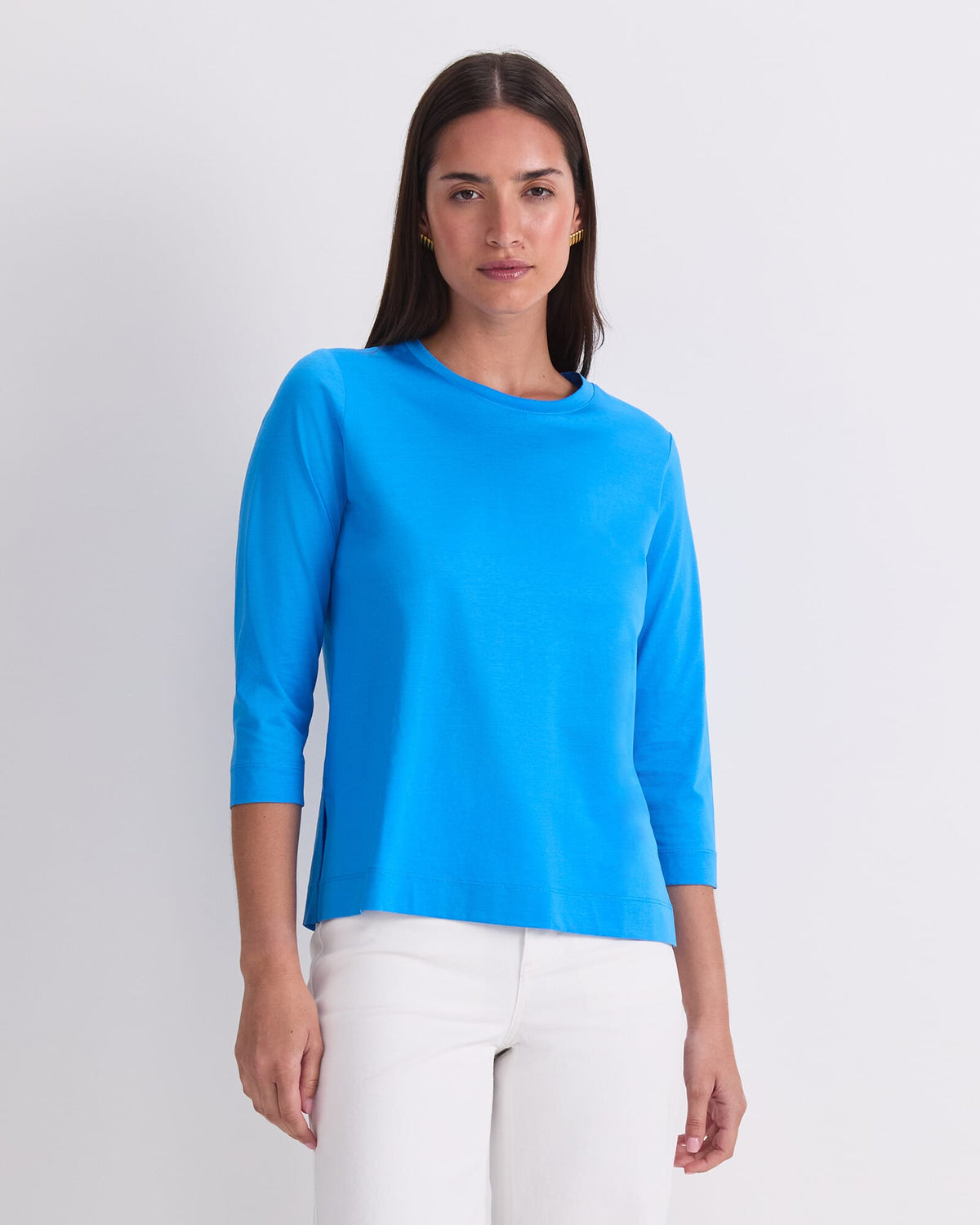 Mercerised Cotton Three Quarter Sleeve Tee