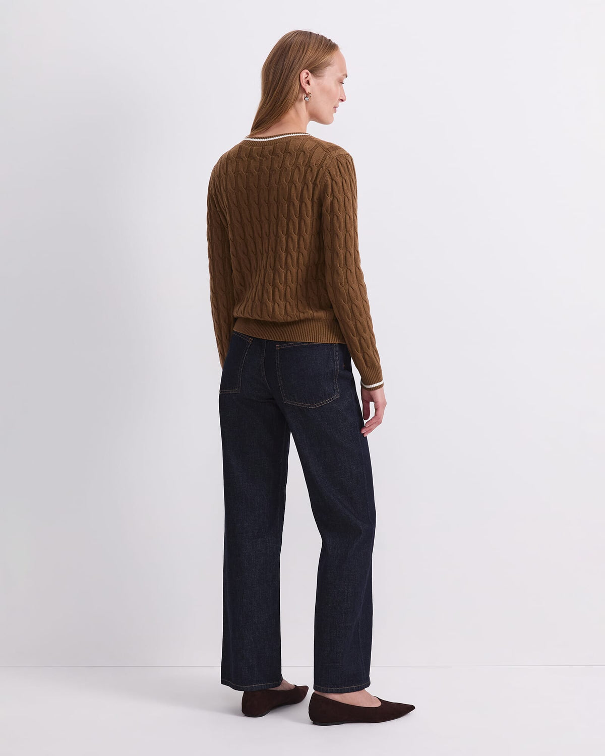 Merino Cable V-Neck Sweater